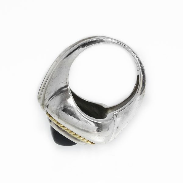 200009165019 5 TIFFANYCo Square ring Onyx Silver