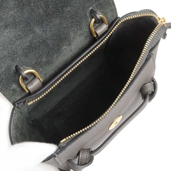 200009310019 3 Celine Belt Bag 2way Shoulder Handbag Crossbody Grain Calf Leather Gray Gold Hardware