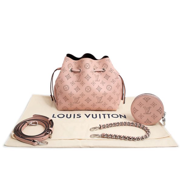 200009500019 2 LOUIS VUITTON Bella 2way Monogram Mahina Leather Handbag Crossbody Shoulder Bag Magnolia Pink