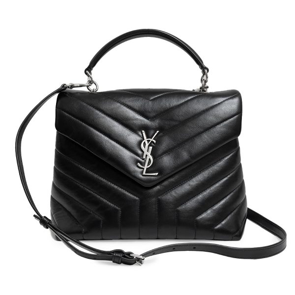 200009612019 Yves Saint Laurent Lulu Crossbody 2way Shoulder Handbag Calfskin Leather Black