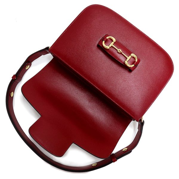 200009696019 11 GUCCI Horsebit 1955 2WAY Crossbody Shoulder Bag Red