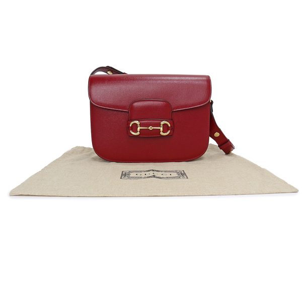 200009696019 2 GUCCI Horsebit 1955 2WAY Crossbody Shoulder Bag Red