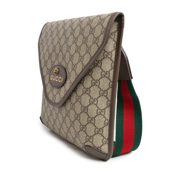 200009843019 5 GUCCI Neo Vintage Medium Messenger Tiger Head GG Supreme Canvas Crossbody Shoulder Bag Beige Brown