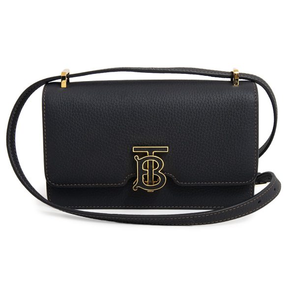 200009980019 Burberry Mini 2Way Clutch Grainy Calf Leather Crossbody Shoulder Bag Black