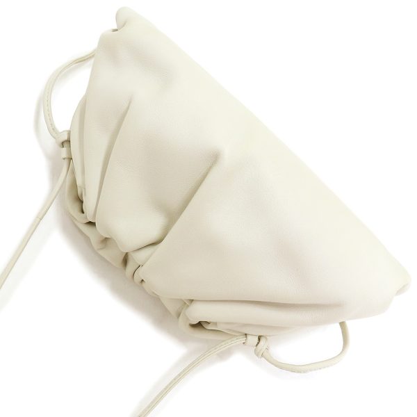 200010241019 6 Bottega Veneta Mini Pouch Shoulder Bag Crossbody Calfskin Leather Plaster White Gold Hardware