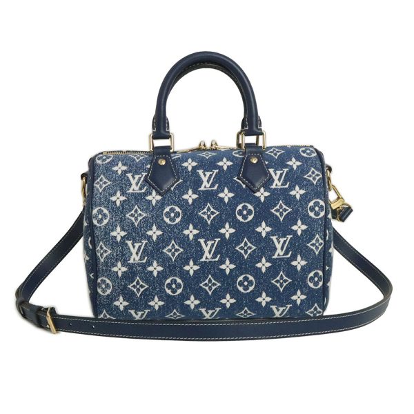 200010419019 LOUIS VUITTON Speedy 2WAY Monogram Jacquard Denim Handbag Crossbody Shoulder Bag Marine Blue