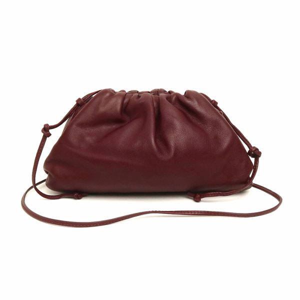 200010448019 Bottega Veneta Mini Pouch Shoulder Bag Crossbody Calfskin Leather Bordeaux Red Purple Gold Hardware