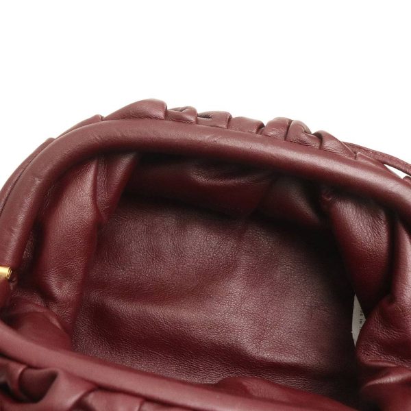 200010448019 10 Bottega Veneta Mini Pouch Shoulder Bag Crossbody Calfskin Leather Bordeaux Red Purple Gold Hardware