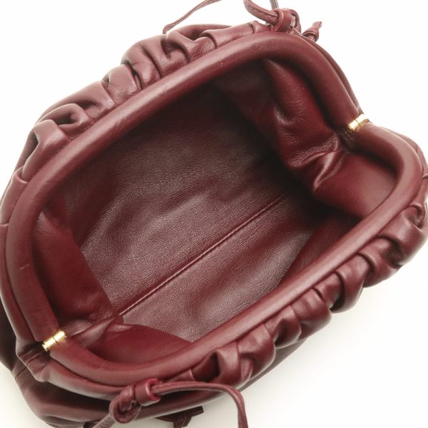 200010448019 3 Bottega Veneta Mini Pouch Shoulder Bag Crossbody Calfskin Leather Bordeaux Red Purple Gold Hardware