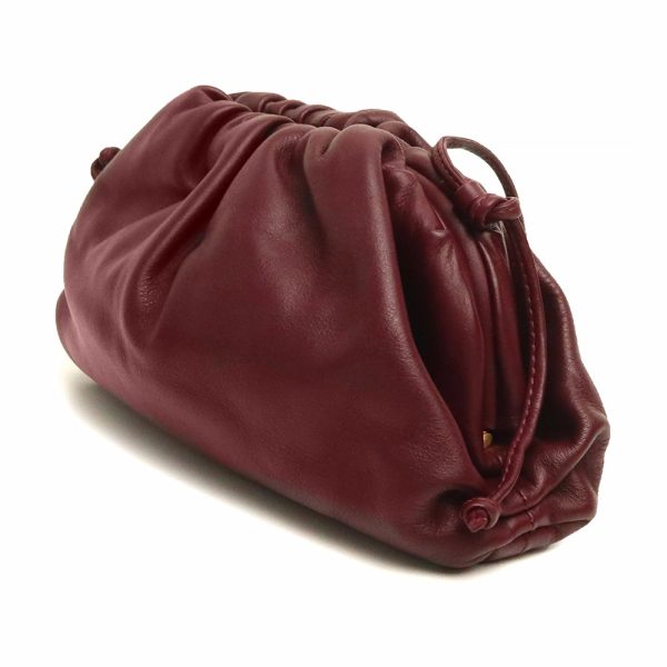 200010448019 4 Bottega Veneta Mini Pouch Shoulder Bag Crossbody Calfskin Leather Bordeaux Red Purple Gold Hardware