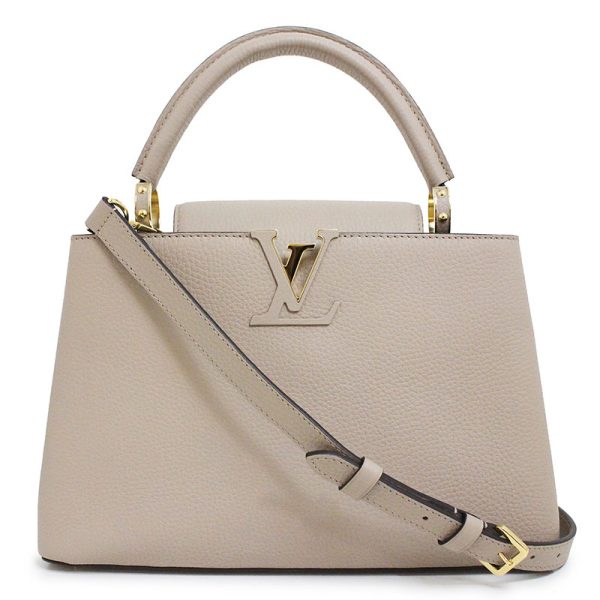 200010858019 LOUIS VUITTON Capucines MM 2way Taurillon Leather Handbag Crossbody Shoulder Bag Beige