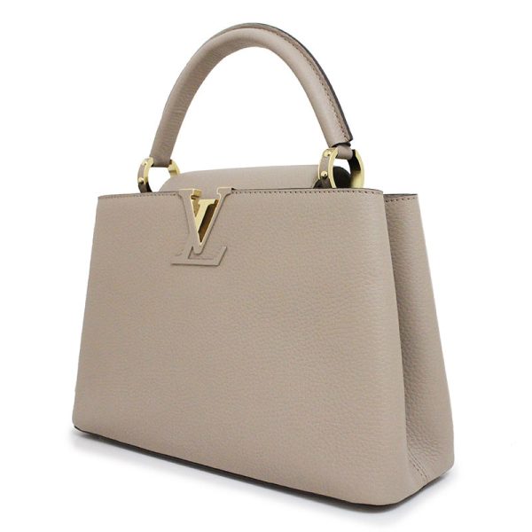 200010858019 3 LOUIS VUITTON Capucines MM 2way Taurillon Leather Handbag Crossbody Shoulder Bag Beige