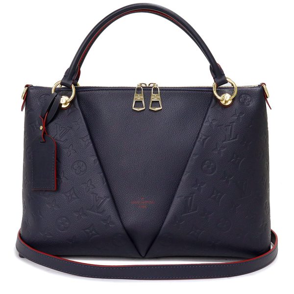 200010864019 LOUIS VUITTON V Tote MM Empreinte Shoulder Bag Marine Rouge Navy