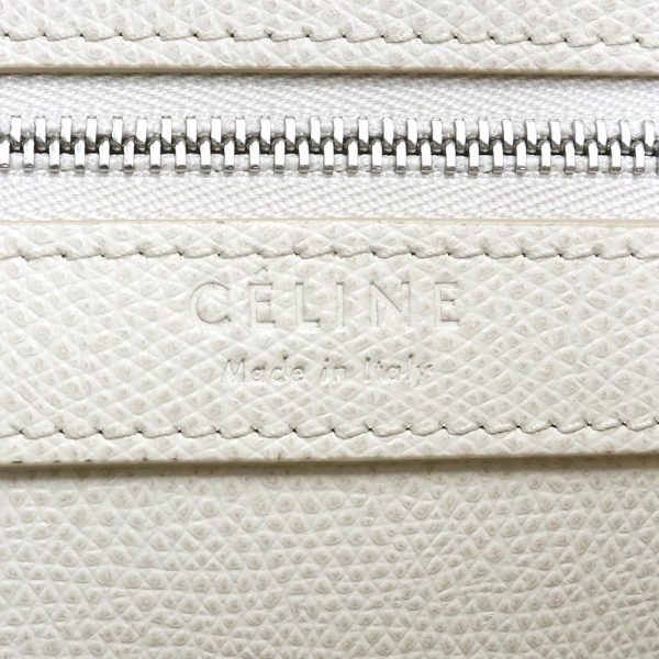 200011076019 9 Celine Small 2way Crossbody Shoulder Handbag Calf Leather Black White Silver Hardware