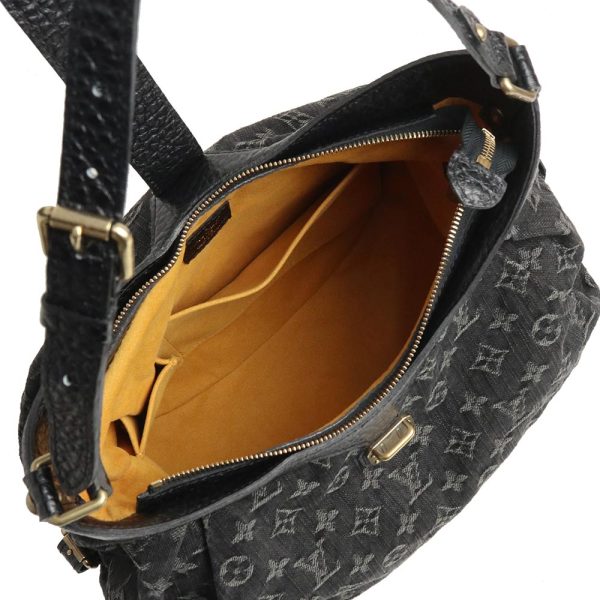 200011182019 3 LOUIS VUITTON XS Diagonal Monogram Denim Leather Shoulder Bag Noir Black