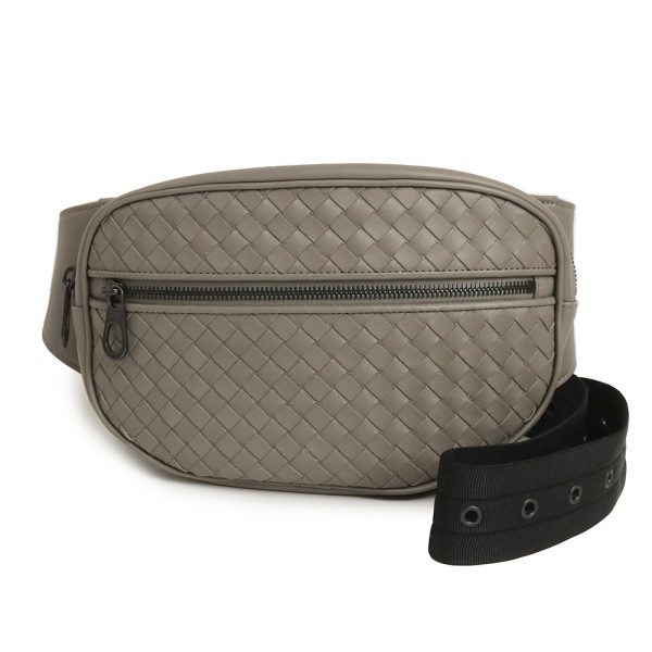 200011205019 Bottega Veneta Belt Bag Waist Bag Body Bag Shoulder Crossbody Calfskin Leather Gray