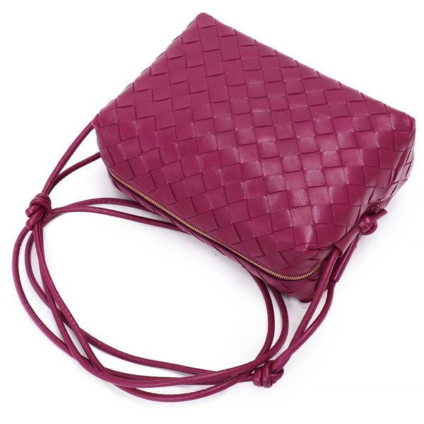 200011339019 6 Bottega Veneta Medium Camera Bag Crossbody Shoulder Lambskin Leather Cinnabar Purple Gold Hardware