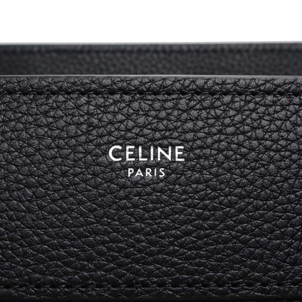 200011463019 9 Celine Luggage Micro Handbag Drummed Calf Black Matte Silver Hardware