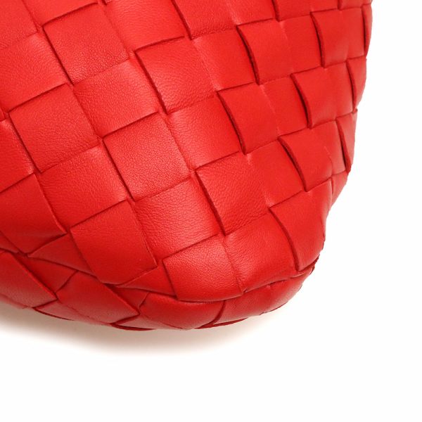 200011478019 10 Bottega Veneta Mini Intrecciato Handbag Lambskin Leather Redstone Red Silver Hardware