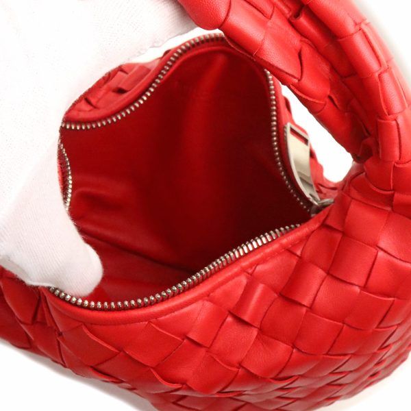 200011478019 3 Bottega Veneta Mini Intrecciato Handbag Lambskin Leather Redstone Red Silver Hardware