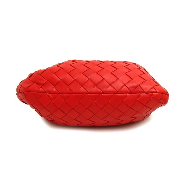 200011478019 7 Bottega Veneta Mini Intrecciato Handbag Lambskin Leather Redstone Red Silver Hardware