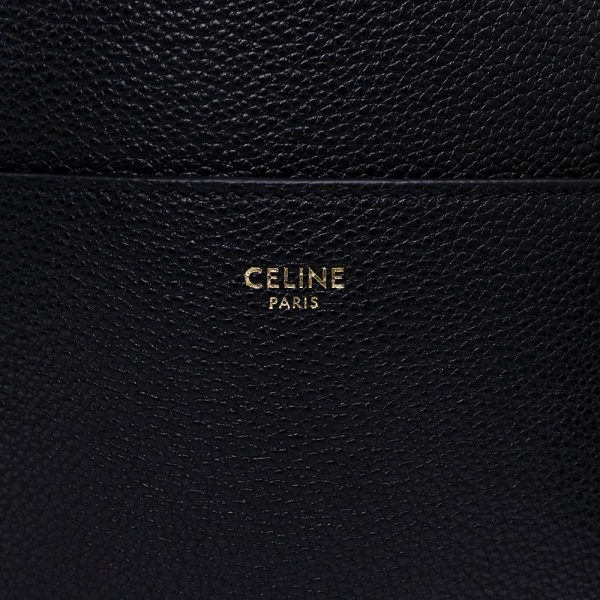 200011657019 9 Celine Bucket Shoulder Grain Calf Leather Black Gold Hardware