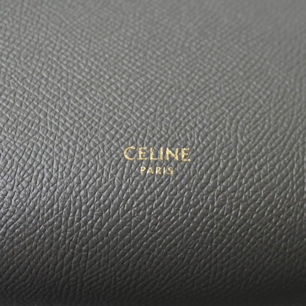 200011661019 9 Celine Belt Bag 2way Shoulder Handbag Crossbody Grain Calf Leather Gray Gold Hardware