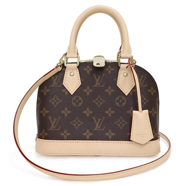 200011683019 LOUIS VUITTON Alma BB 2way Monogram Smooth Leather Handbag Crossbody Shoulder Bag Brown