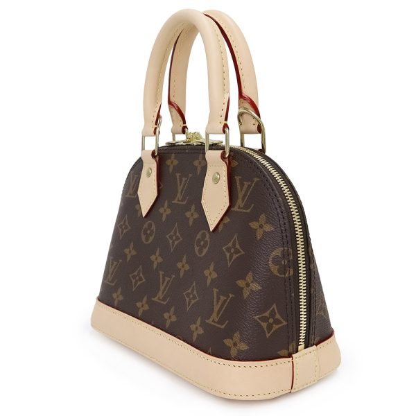 200011683019 4 LOUIS VUITTON Alma BB 2way Monogram Smooth Leather Handbag Crossbody Shoulder Bag Brown