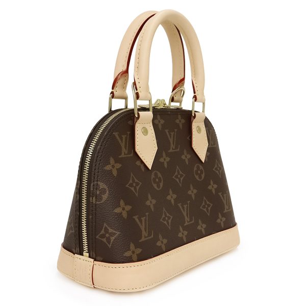 200011683019 5 LOUIS VUITTON Alma BB 2way Monogram Smooth Leather Handbag Crossbody Shoulder Bag Brown