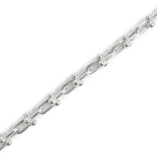 200011743019 5 TIFFANY Co Hardware Micro Link Medium Size Chain Bracelet 44 Pieces Sterling Silver