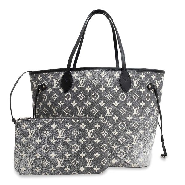 200011798019 LOUIS VUITTON Cruise Line Neverfull MM Monogram Jacquard Denim Tote Bag Grinoir Black Gray