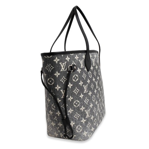 200011798019 3 LOUIS VUITTON Cruise Line Neverfull MM Monogram Jacquard Denim Tote Bag Grinoir Black Gray