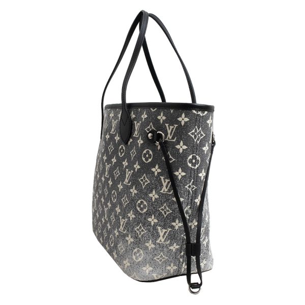 200011798019 4 LOUIS VUITTON Cruise Line Neverfull MM Monogram Jacquard Denim Tote Bag Grinoir Black Gray