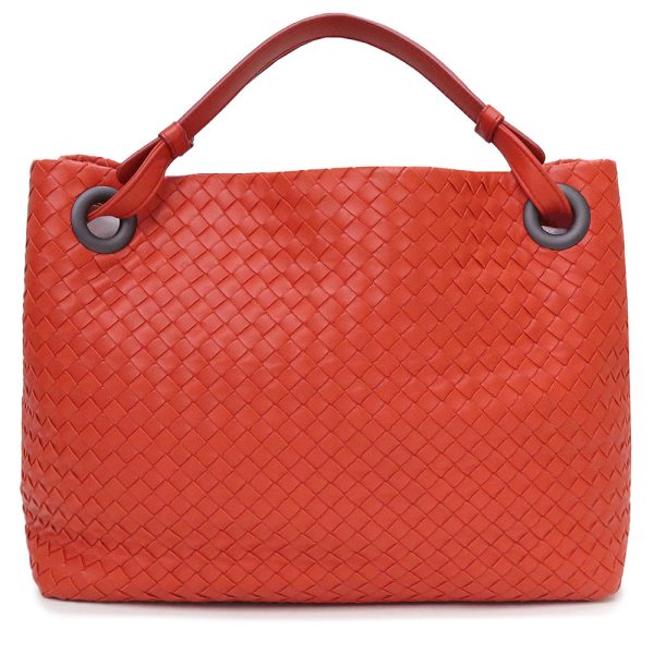 200095746018 Bottega Veneta Large Garda Handbag Red Lambskin Leather