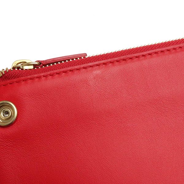 200097719018 14 Celine Trio Shoulder Bag Crossbody Calfskin Leather Red