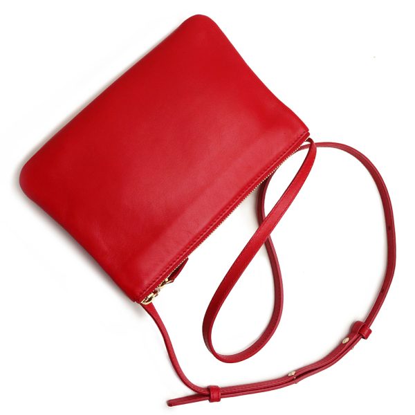 200097719018 6 Celine Trio Shoulder Bag Crossbody Calfskin Leather Red