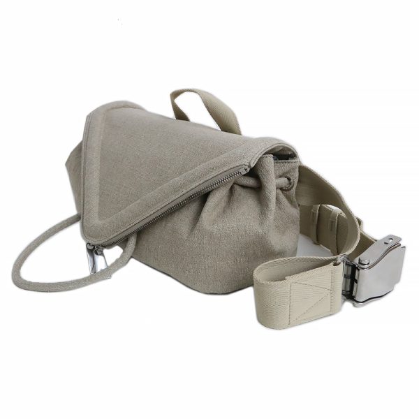 200100870018 5 Bottega Veneta Waist Bag Body Bag Shoulder Crossbody Linen Canvas Beige