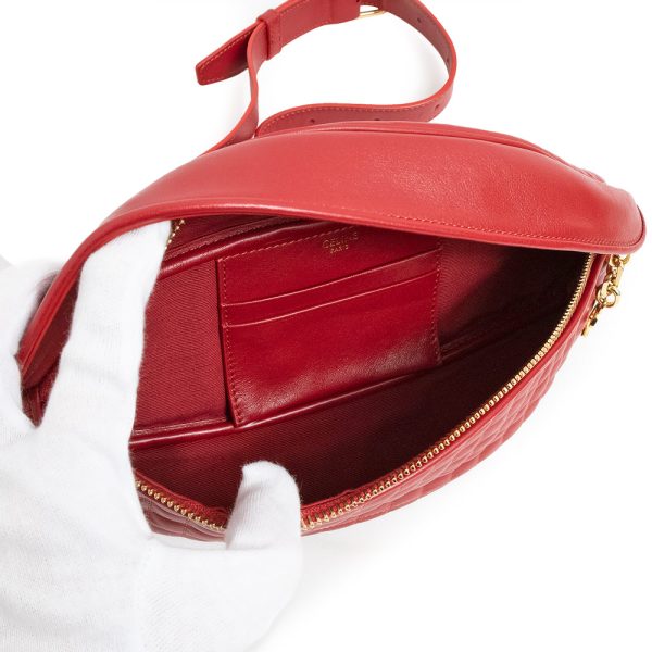 200101113018 3 Celine Belt Bag Charm Body Bag Waist Bag Quilted Calfskin Leather Red