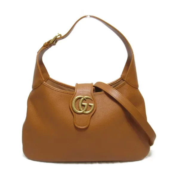 2101217415019 2 Gucci Soft Leather Shoulder Bag BrownRoyal Cognac