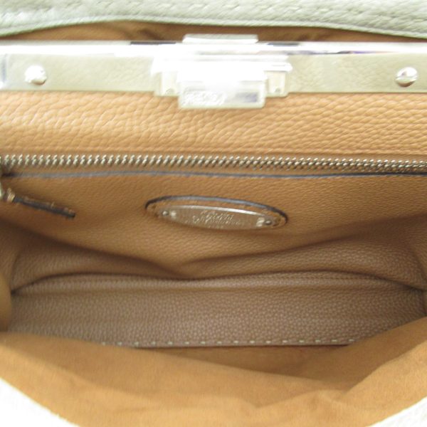 2101217595186 11 Fendi Peekaboo 2way Leather Shoulder Bag Beige