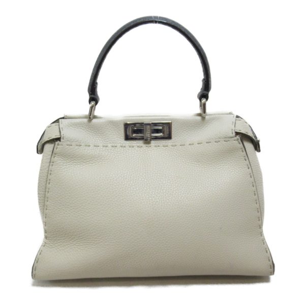 2101217595186 3 Fendi Peekaboo 2way Leather Shoulder Bag Beige