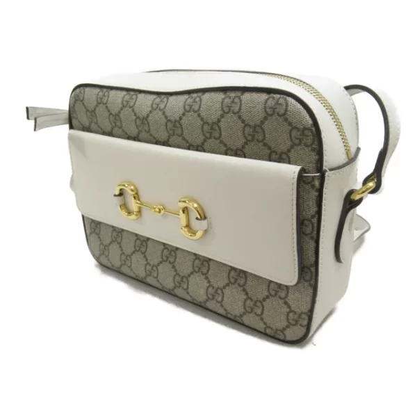 2106800529517 4 Gucci Horsebit 1955 Small Shoulder Bag Whitebeige