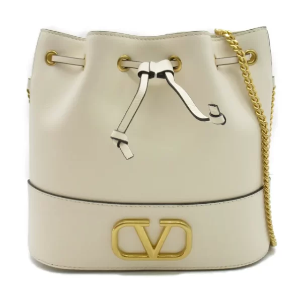 2118800093691 1 Valentino Chain Bucket Shoulder Bag Ivory