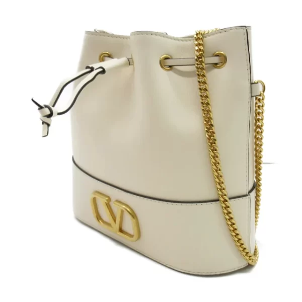 2118800093691 2 Valentino Chain Bucket Shoulder Bag Ivory