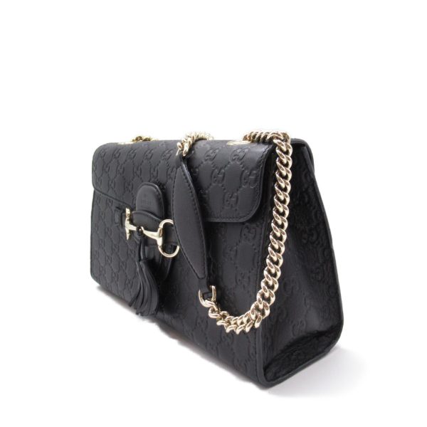 2119800007145 3 Gucci Guccisima Chain Leather Shoulder Bag Black