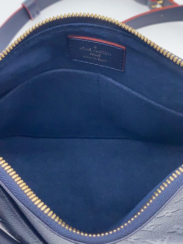 2300038053466 06 Louis Vuitton V Tote BB Shoulder Bag Navy Empreinte Leather