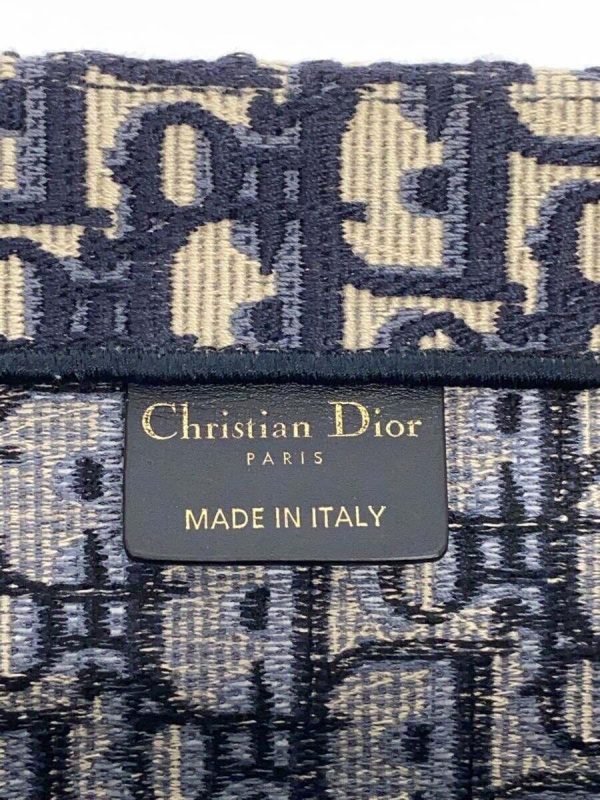 2319571276485 05 Christian Dior Book Tote Bag Canvas Navy Allover Pattern