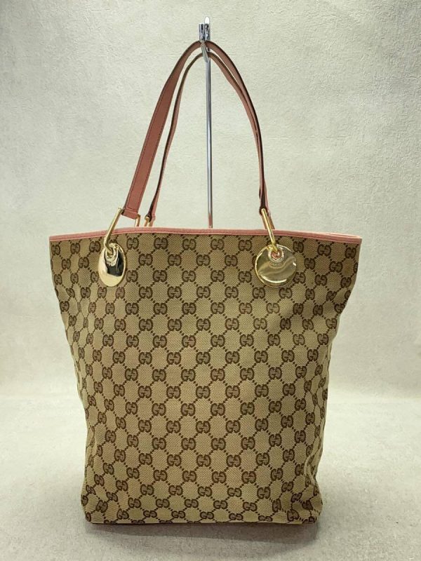 2326181804199 03 Gucci Tote Bag Canvas Brown Allover Pattern