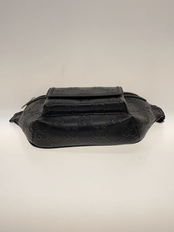 2332612805710 04 GUCCI Belt Bag GG Embossed Total Pattern Black